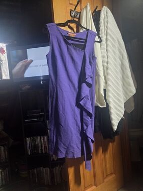 Tory Burch Violet One-Shoulder Ruffle Dress